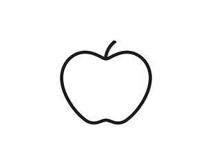 Obraz premium Simple, minimalistic outline of an apple with a stem, perfect for various design applications