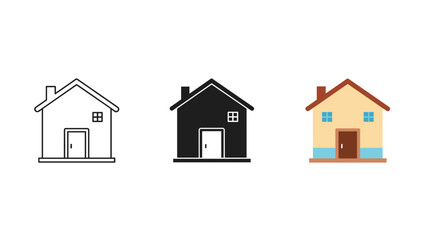 Fototapeta premium Three houses with different colors and designs Vector