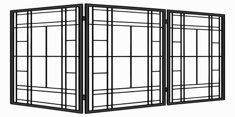 A pair of sliding glass doors with a white frame and multiple panes