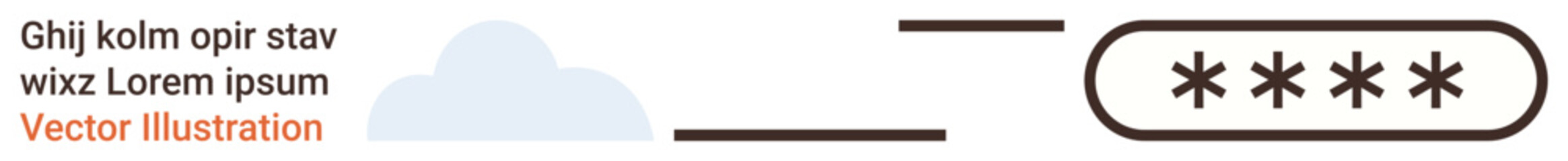 Obraz premium Cybersecurity, password protection, online security, cloud data storage, encryption, access verification. Shield with password entry elements. Cybersecurity and password protection focus