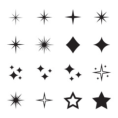 Obraz premium Collection of decorative sparkle and starburst vector icons