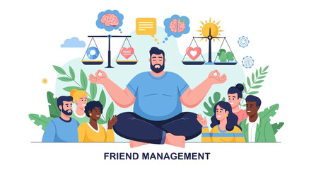 Obraz premium Friend Management Balancing Your Social Circle with Care and Consideration