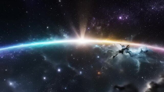 Cosmic Explosion in Deep Space Scene.