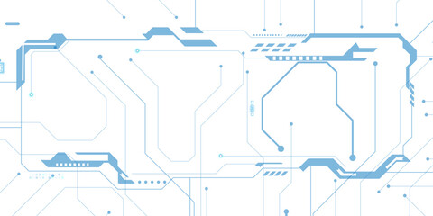 Wide Cyber security internet and networking concept. Vectors White Abstract geometric dots and lines connection circuit concept. Hi tech digital connect, communication. © Zero Degree