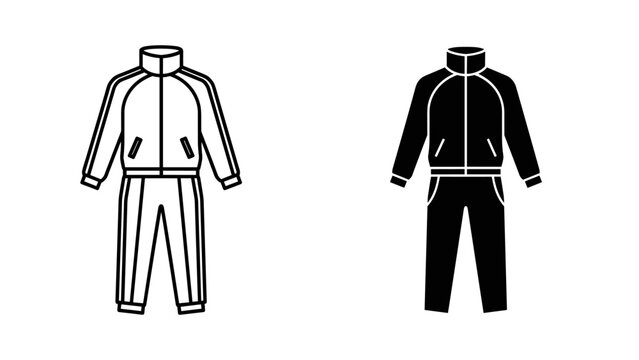 A black and white drawing of two tracksuits Vector
