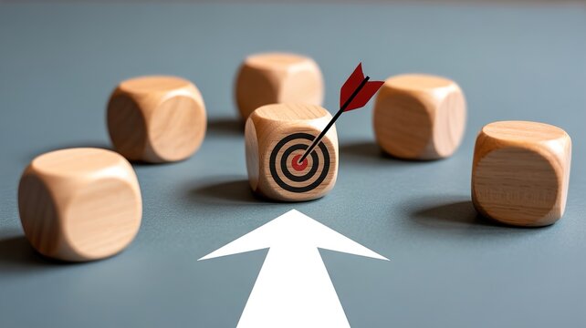 Business strategy success with target focus and leadership direction
