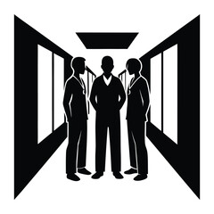 Fototapeta premium Medical Team Silhouette in Hospital Corridor 