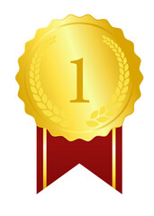 ランキング1位の使用する金メダル（月桂樹の葉あり）