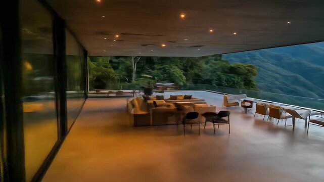 Modern Concrete House with Lush Jungle Views