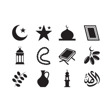 Islamic Ramadan kareem lanten mosque Date silhuoette vector moon ster leaf 