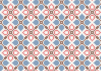 編集可能なかわいい東欧の刺繍柄ベクターパターン