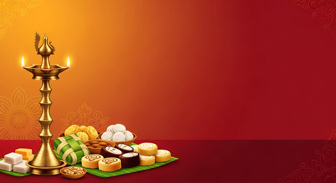 Aluth Avurudda Oil Lamp Festival Background