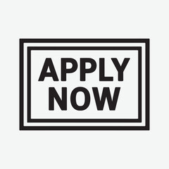 Fototapeta premium Apply Now Button Sign Typography Graphic.