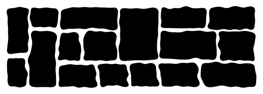 Wavy organic frame shape set with irregular edges, perfect for creative text layouts vector illustration and playful design projects with hand-drawn aesthetic and flowing shapes