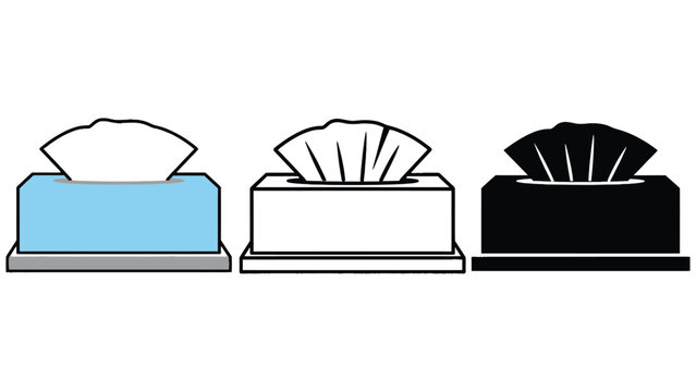 Tissue box vector illustration set with colorful and black white designs