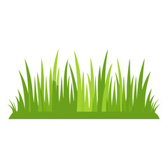 Fresh Green Grass Border Isolated on White Background &ndash; Vector Design