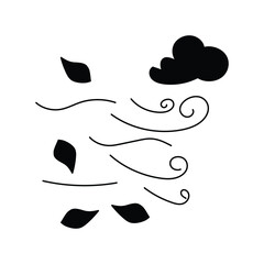 Wind doodle icon with white background vector stock illustration