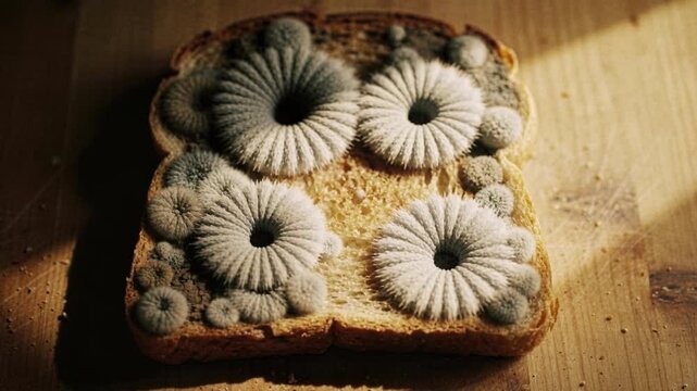 Mold is growing on the bread.