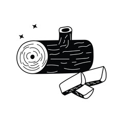 Log  doodle icon with white background vector stock illustration