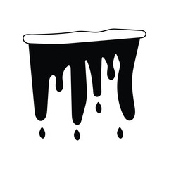 Icicle  doodle icon with white background vector stock illustration