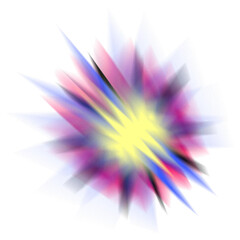 An abstract star burst blur shape transparent design element.