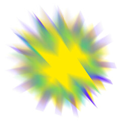 An abstract star burst blur shape transparent design element.