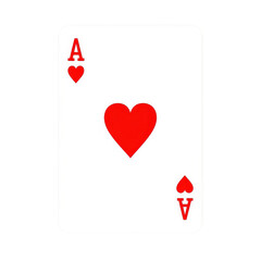 Obraz premium A red ace of hearts playing card on transparent background