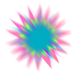 An abstract star burst blur shape transparent design element.