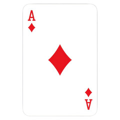 Obraz premium An ace of diamonds playing card on transparent background