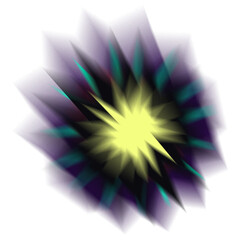 An abstract star burst blur shape transparent design element.