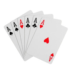 A fanned deck of playing cards on transparent background