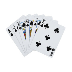 Obraz premium A fan of playing cards on a transparent background