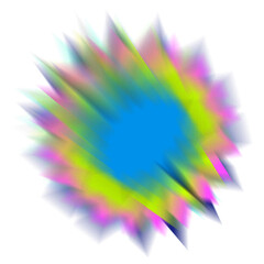 An abstract star burst blur shape transparent design element.
