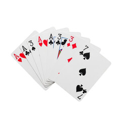 Obraz premium A fan of playing cards on transparent background