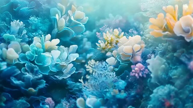 Underwater Coral Reef Scene with Vibrant Colors.