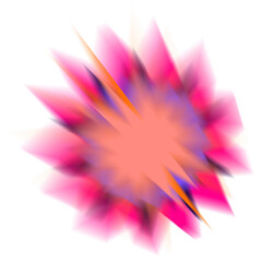 An abstract star burst blur shape transparent design element.