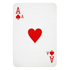 Obraz premium A playing card with an ace of hearts on transparent background