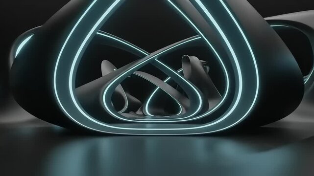 Futuristic Car Interior with Neon Lights.