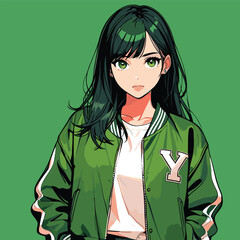 cool anime girl vector image © rina
