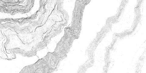 Topographic contour map lines depicting mountainous terrain and river valley © Towhidul
