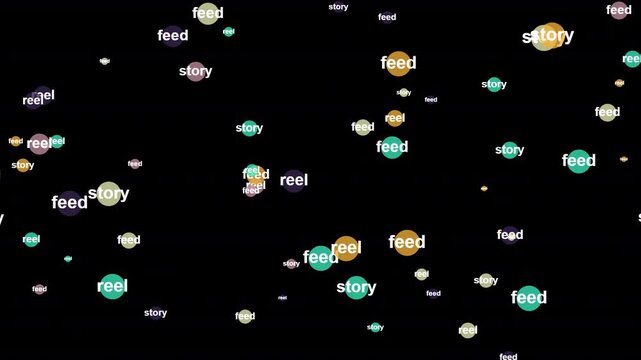 A overlay transparent background with many colorful words and letters