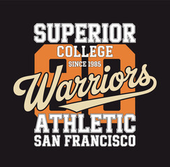 Superior College Warriors Athletic on Black Background 1
