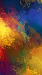 Textured impasto brushwork displaying bold primary pigments