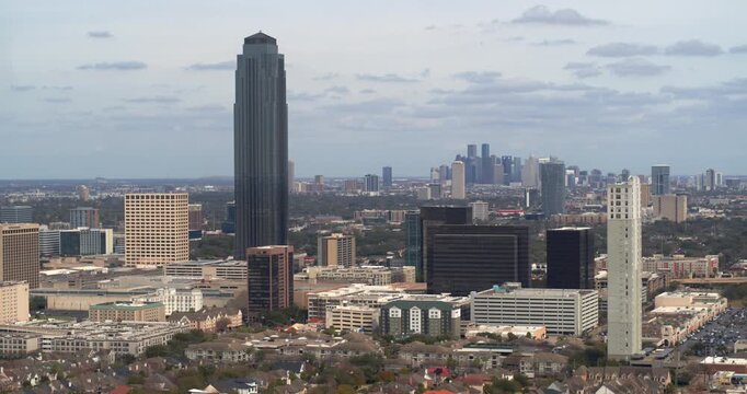 Aerial Drone View of Houston Galleria Area in Uptown Houston Texas
