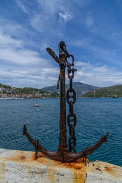 Rusty Old Anchor on the Vathy Waterfront, Ithaca, Greece