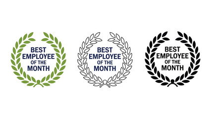 Three "Best Employee of the Month" laurel wreath awards are shown.
