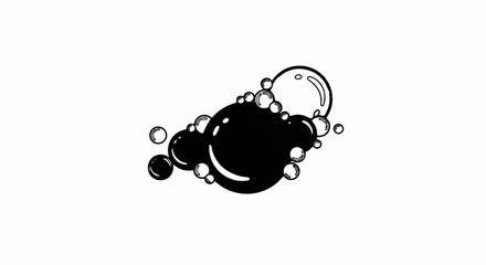 Black and white illustration of a cluster of soap bubbles