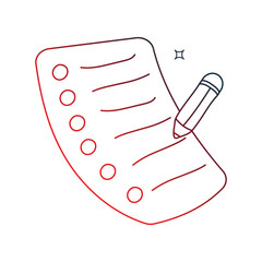 Wishlist doodle icon with white background vector stock illustration