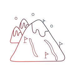 Ramp doodle icon with white background vector stock illustration