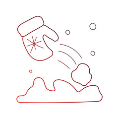 Snow Ball doodle icon with white background vector stock illustration